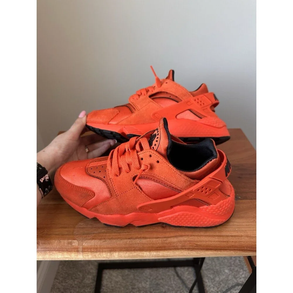 Nike Air Huarache Rush Orange Suede Running Sneakers Womens 8.5 DQ8589-800